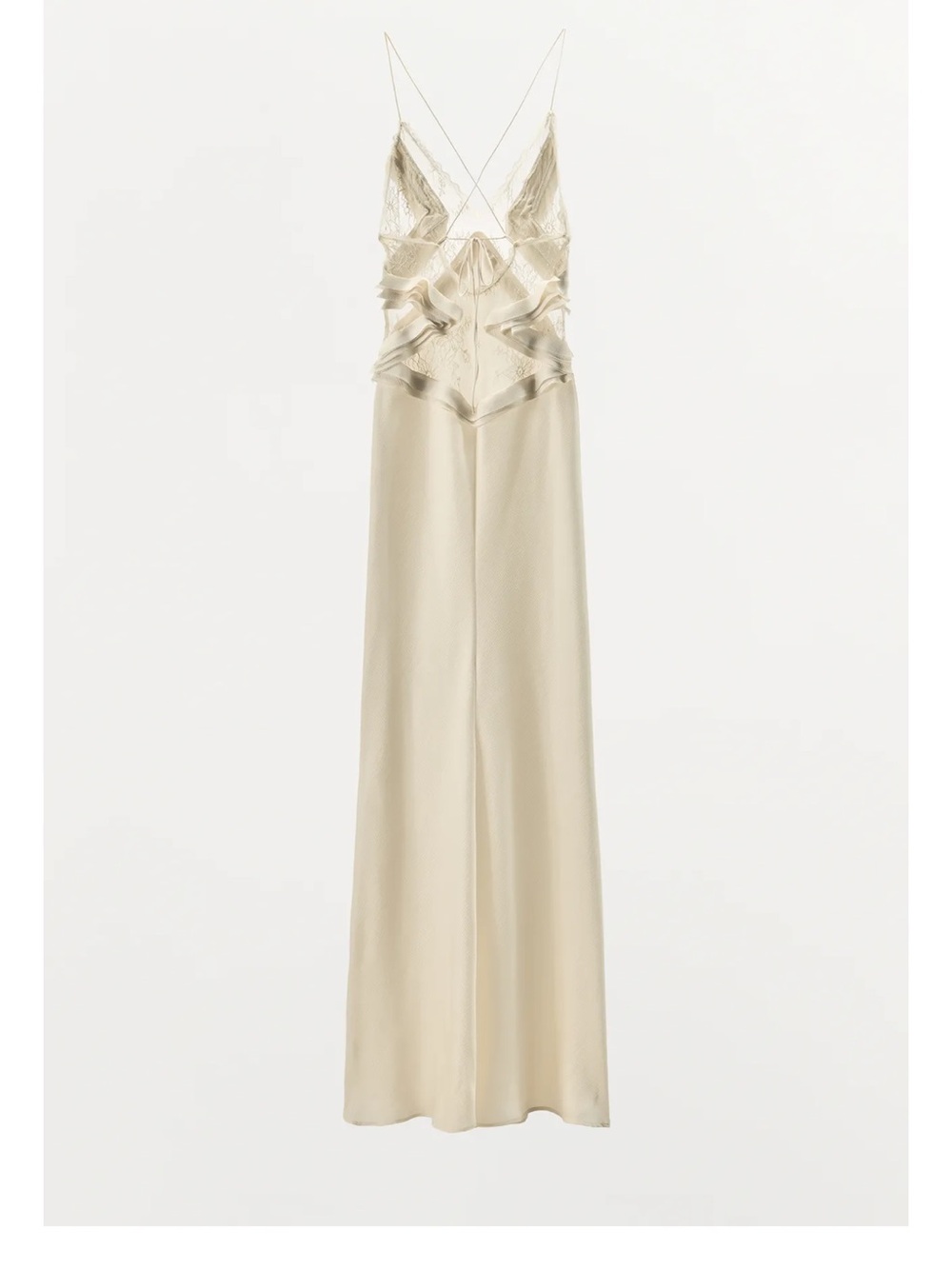 LONG GEORGETTE RUFFLE DRESS - Picture 3 of 6